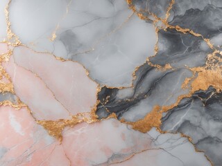 Fototapeta premium Abstract Background - Gray and Pink Marble Texture with Gold Veins