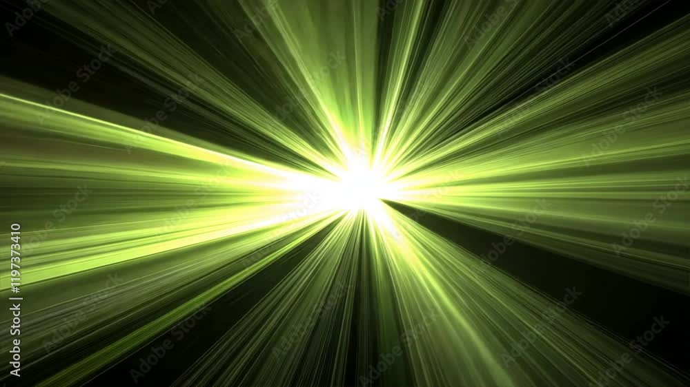Poster dynamic abstract background of bright green light rays vibrant energy pattern that glows with moveme