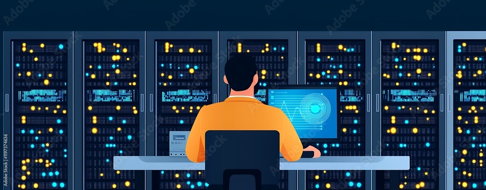 Poster high-tech data center server control, it expert in high-tech server facility