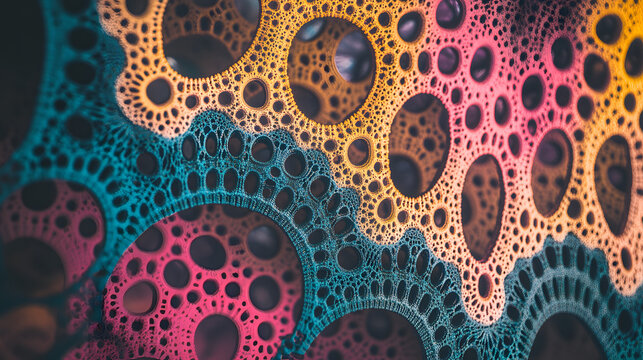 A complex 3D spiral structure made of translucent materials, illuminated from within by shifting gradients of color 