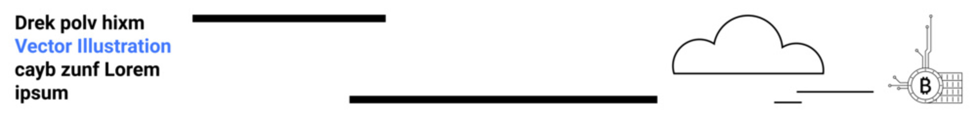 Stylized cloud with antenna and text elements. Ideal for technology, networking, cloud services, internet, web development, data storage, and digital marketing themes. Landing page