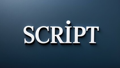 3D silver script text on dark blue background, creative typography design, digital marketing, branding, business presentation, modern style, professional, elegant, minimalistic, technology banner ima