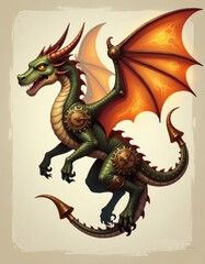 Fototapeta premium Steampunk Dragons: A Fusion of Fantasy and Engineering Marvel