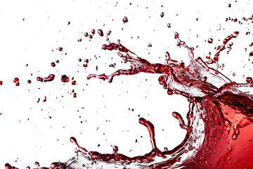 red wine splash liquid flows and splashes on a transparent background