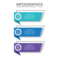 Vector Infographic label design template with icons and 3 options or steps.