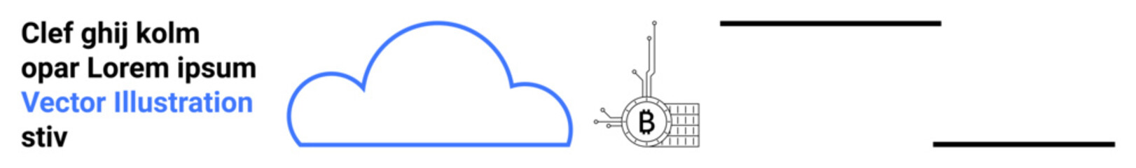Cloud outline with technical grid graph, text snippets. Ideal for technology, data storage, cloud computing, education, presentations, infographics, web design. Simplistic, modern aesthetic. Landing