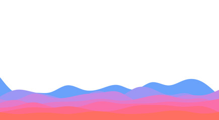 Abstract wavy background with gradient of blue to pink colors