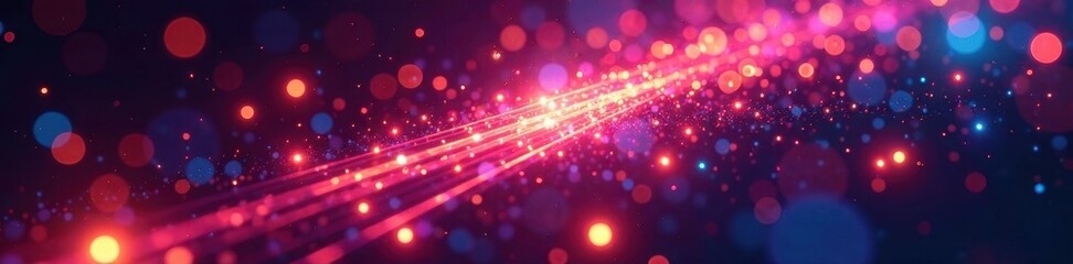Vibrant fiber optic strands, glowing brightly , optical fibers, wires