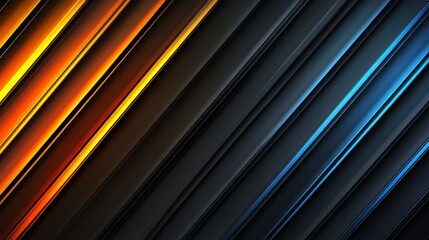 Obraz premium Abstract Diagonal Lines Background Golden Blue and Dark Grey Metallic Stripes
