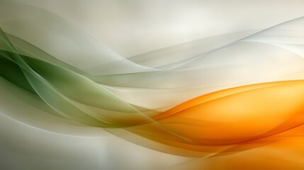 Fototapeta premium Abstract Orange Green and Gray Wave Background Design Elegant Swirling Flowing Curves