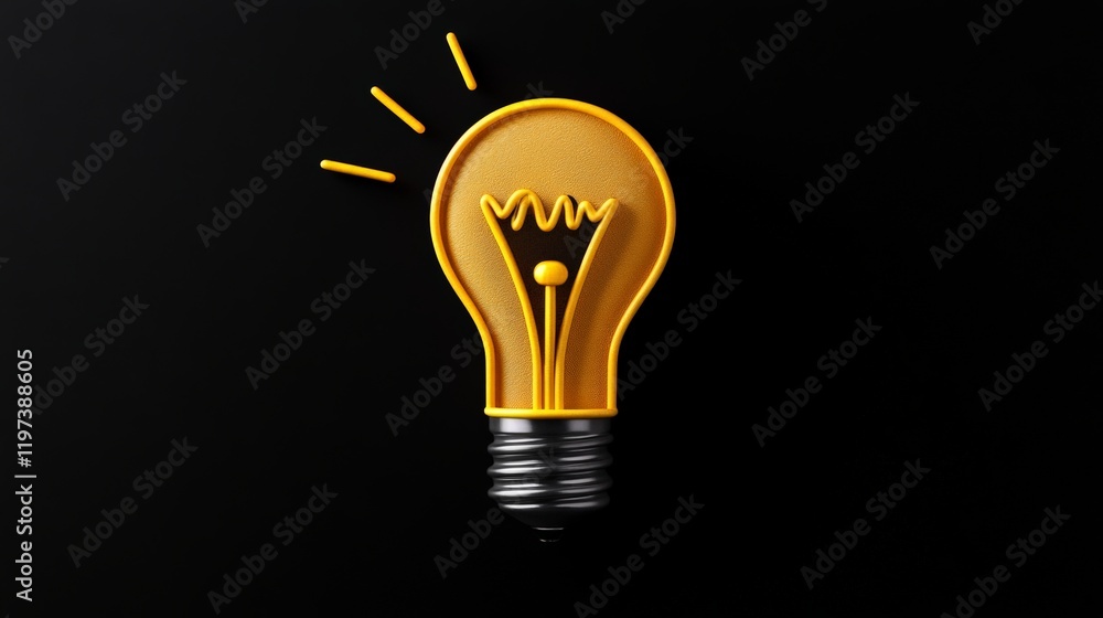 Poster illuminating ideas: a 3d rendering of a golden lightbulb with a pen nib inside, symbolizing the birt