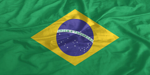 Brazil Flag Waving Close Up