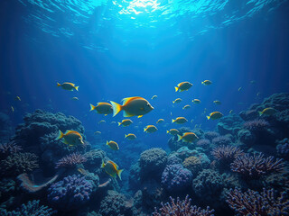 Fototapeta premium A stunning underwater scene with colorful coral reefs and marine life, wildlife, nature, coral, reef