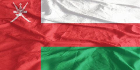 Oman Flag Waving Close Up