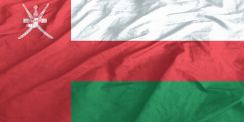 Oman Flag Waving Close Up