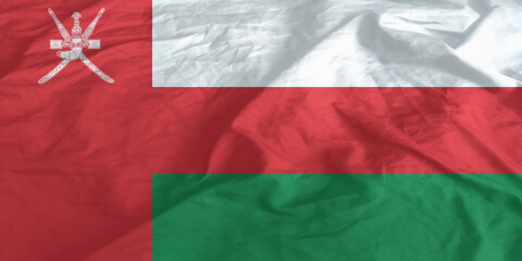 Oman Flag Waving Close Up