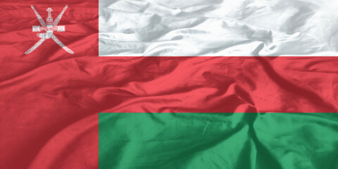 Oman Flag Waving Close Up