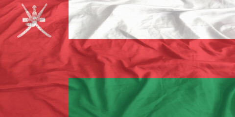 Oman Flag Waving Close Up