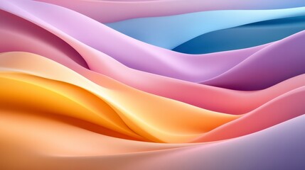 Fototapeta premium Abstract Pastel Wave Background Soft Peach Lavender and Blue Hues