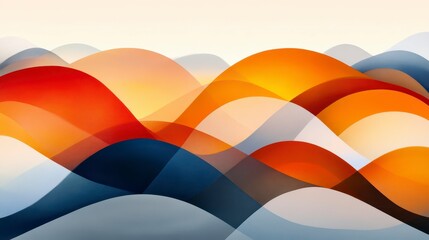 Abstract Warm toned Wave Pattern Background Design Modern Fluid Hills Illustration