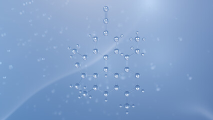 finerenone molecular structure, 3d model molecule, antihypertensive, structural chemical formula view from a microscope