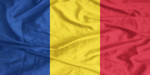 Romania Flag Waving Close Up