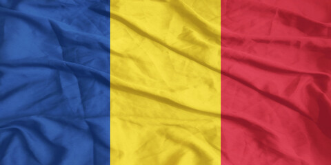 Obraz premium Romania Flag Waving Close Up