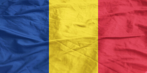 Fototapeta premium Romania Flag Waving Close Up