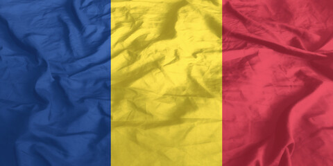 Romania Flag Waving Close Up