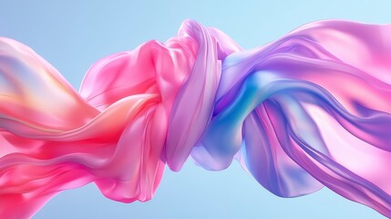 Fototapeta premium Abstract Flowing Fabric Pink Purple and Blue Silk Drape