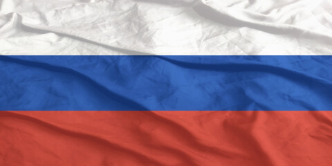 Russia Flag Waving Close Up
