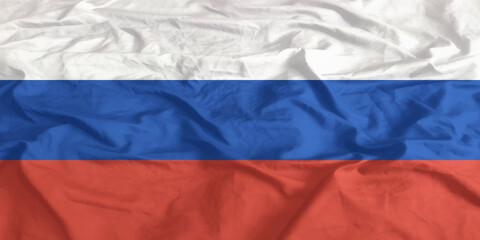 Russia Flag Waving Close Up