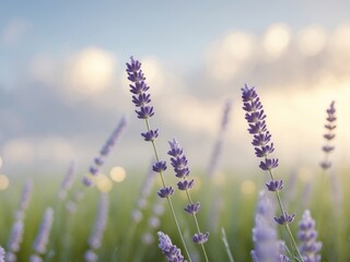 Delicate lines of lavender stretching across a field creating harmony