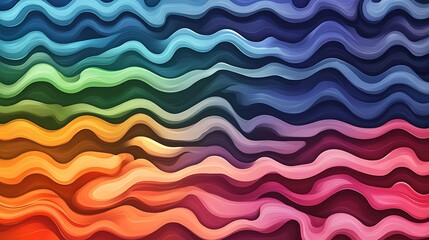 Abstract Colorful Wavy Lines Pattern Design