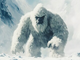 Majestic Yeti: A Dramatic Winter Landscape