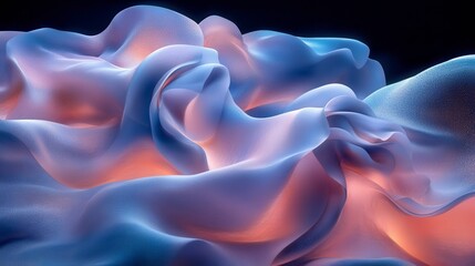 Fototapeta premium Abstract Draped Fabric Texture Soft Blue Purple and Peach Hues