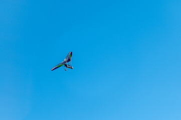 White Hang Glider against blue sky