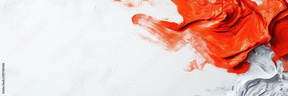 Leinwandbilder creative space with vibrant red and grey paint strokes suitable for artistic text overlay in a minim