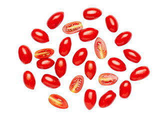 red cherry tomatoes isolated on white