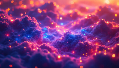 Enchanted Nebula: A Dreamlike Landscape of Glowing Clouds