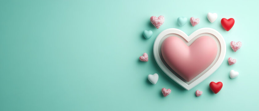 Create a romantic valentine's day invitation with lovely heart overlapping banner template for weddings and anniversaries in a passionate design