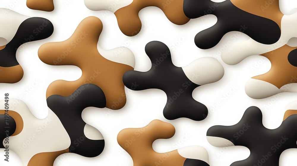 Aufkleber abstract minimalist patterns of dusty shapes in soft colors for modern design