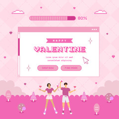 Cute retro vintage valentine abstract geometric background