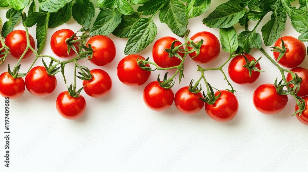 Poster isolated on white background a composition of whole tomatoes and juice in a glass to represent healt