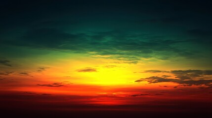 Obraz premium Dramatic Sunset Sky with Vivid Colors Fiery Orange Red and Yellow Hues Cloud Formations