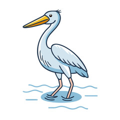 heron wading in water icon, heron wading in water vector illustration-simple illustration of heron wading in water, perfect for heron wading in water logos and themed design 