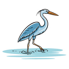 heron wading in water icon, heron wading in water vector illustration-simple illustration of heron wading in water, perfect for heron wading in water logos and themed design 