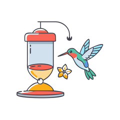 hummingbird feeder icon, hummingbird feeder vector illustration-simple illustration of hummingbird feeder, perfect for hummingbird feeder logos and themed design 