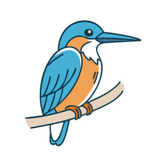 kingfisher perched on branch icon