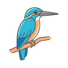 kingfisher perched on branch icon